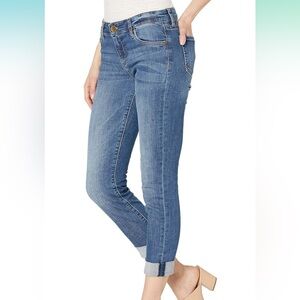 KUT Catherine Boyfriend Calf Jeans Blended Fabric Mid Rise Five Pocket Fervent